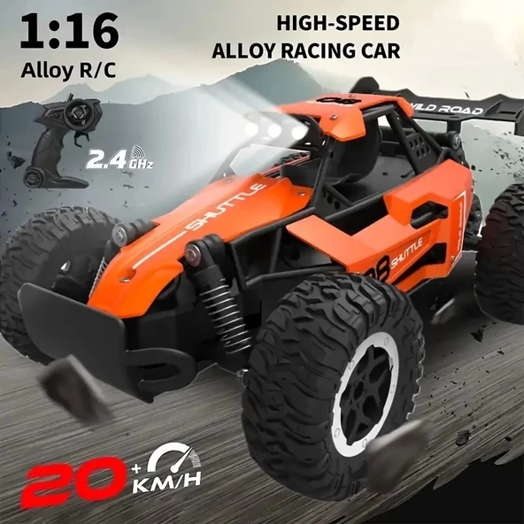 1:16 Off Road Şarjlı RC Uzaktan kumandalı SİYAH Arazi Aracı 5 Kanallı Çift Bataryalı 20 Km/s Hızında Hediyelik Oyuncak - 4