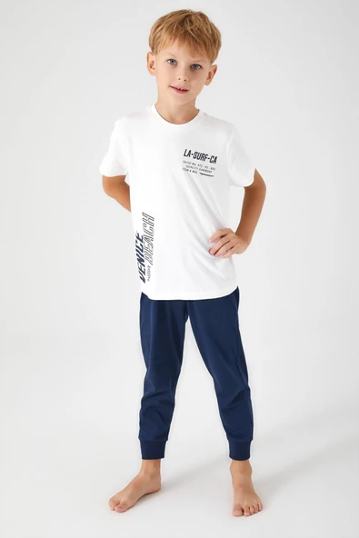 Roly Poly 3041 Venice Beach Erkek Çocuk Kısa Kol Pijama Takım - 8