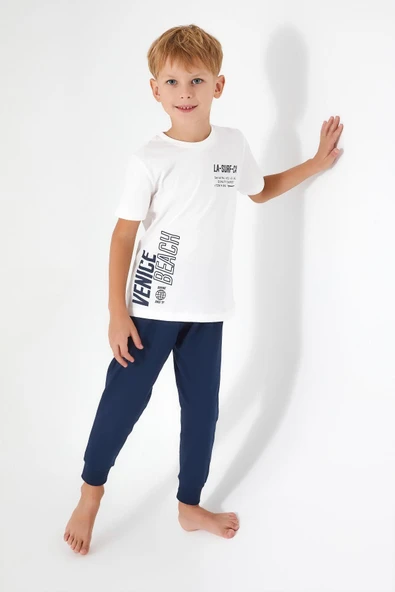 Roly Poly 3041 Venice Beach Erkek Çocuk Kısa Kol Pijama Takım - 9