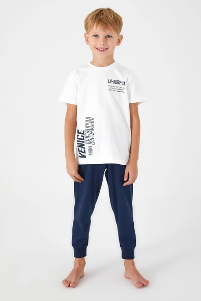 Roly Poly 3041 Venice Beach Erkek Çocuk Kısa Kol Pijama Takım - 7