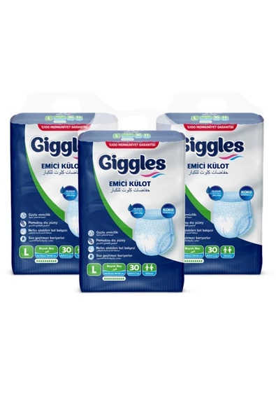 Giggles Emici Külot Büyük Boy L 30'lu 3 Adet Hasta Bezi - Resim 2