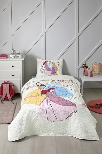 Özdilek Princess Time Tek Kişilik Disney Lisanslı Çocuk Yatak Örtüsü 160x230 cm