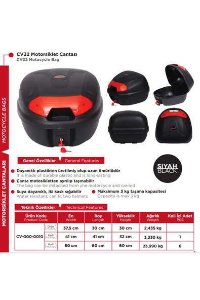 arwic  Motosiklet Arka Çanta 32 Lt Siyah - 2