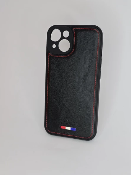 İPHONE 14 DERİ GÖRÜNÜMLÜ SİYAH KILIF - 2