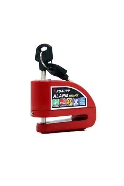 Locks  Alarmlı Disk Kilidi Kırmızı Renk Yuksek Ses Celık Kasa - Resim 2