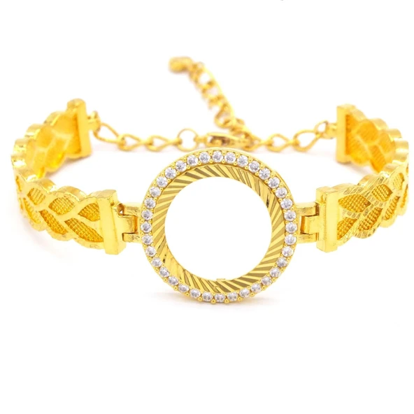 Çeyrekli Çerçeve Bileklik Altın Kaplama Zirkon Taşlı Kelepçe BLZ-262 ürün görseli