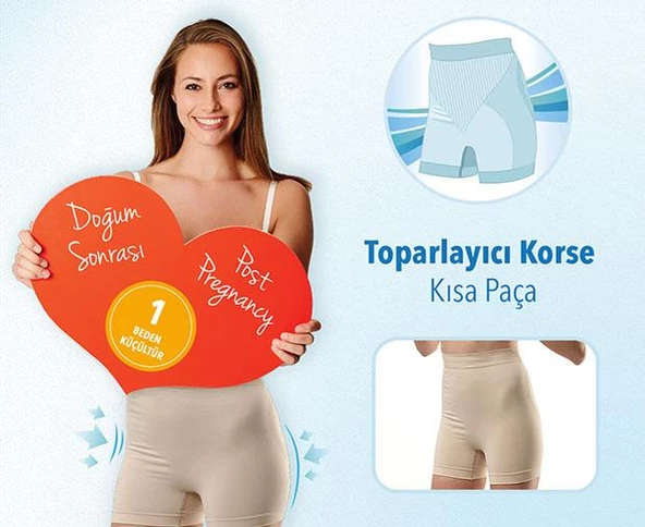 Nessiworld   Doğum Sonrası Toparlayıcı Korse Kısa Paça Ekru