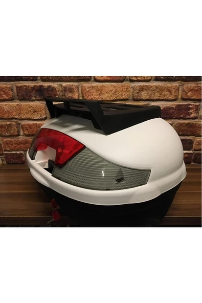 ARWİC 46 LİTRE BEYAZ  SIRT DAYAMALI KARGO MODELİ MOTORSİKLET ARKA ÇANTA - Resim 4