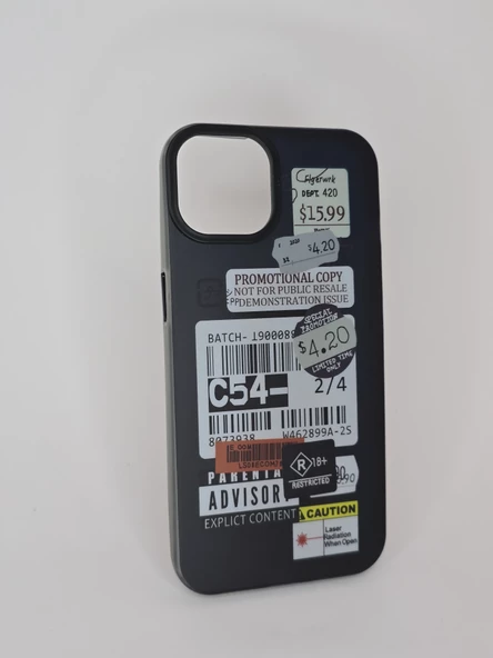 İPHONE 14 RENKLİ BASKI SİYAH KILIF - 3