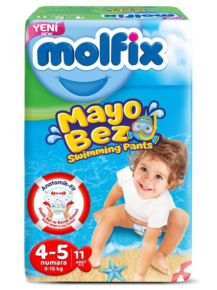 Nessiworld  Molfix Mayo Bez 4-5 Beden 9-15 Kg 11 Adet - Resim 2