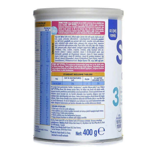 Nessiworld SMA Optipro Probiyotik 3 Bebek Devam Sütü 1-3 Yaş 400 Gr - 8