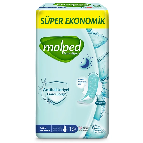 Nessiworld  Molped Ekstra Hijyen Gece Ped Süper Eko 16 Adet - 2