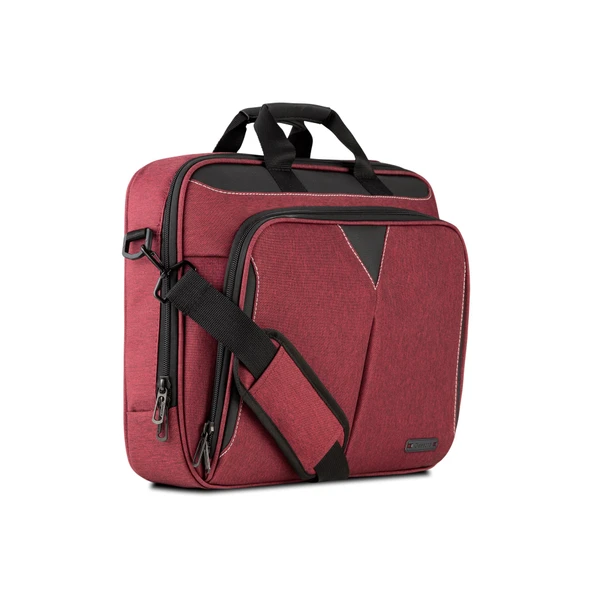Classone Taranto Serisi VP3405 14 inch WTXpro Su Geçirmez Kumaş Laptop El Çantası -Bordo - 4