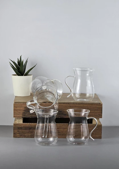 6lı Cam Çay Bardağı Seti - Kulplu Çay Bardağı Takımı - 6 Parça, 150 ML - 3