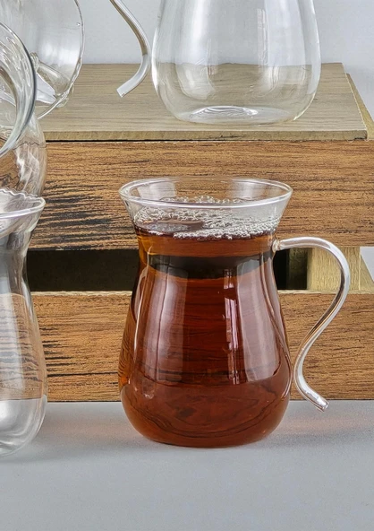 6lı Cam Çay Bardağı Seti - Kulplu Çay Bardağı Takımı - 6 Parça, 150 ML - 4