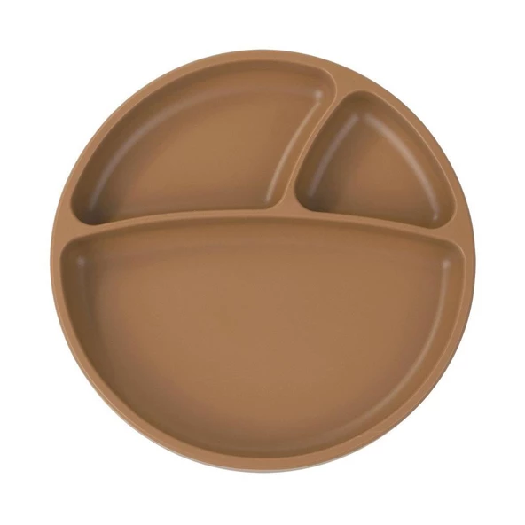 Nessiworld  Porsiyon Vakum Tabanlı Silikon Tabak Woody Brown