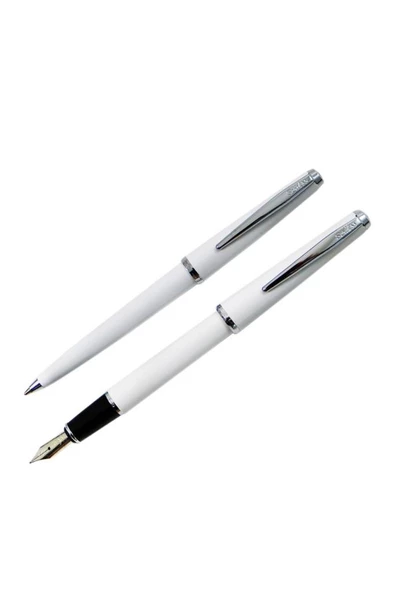 Scrikss 33 Dolmakalem + Tükenmez kalem Takım Beyaz Lüks Kutuda