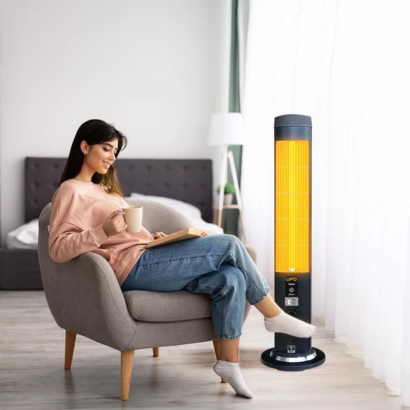 UFO Therapy Smart 2300W Mobil Uyumlu, Uzaktan Kumandalı, Tasarruf Modlu ve Programlanabilir Kule Tipi Isıtıcı - 7