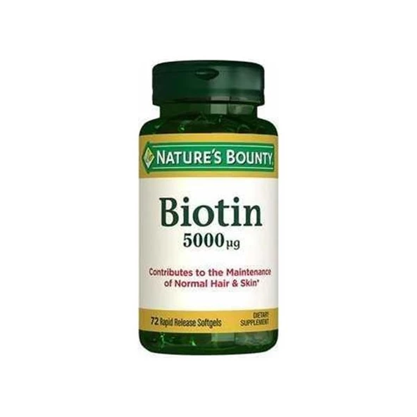 Nature's Bounty Biotin 5000 Mcg 72 Kapsül-SKT:11/2026