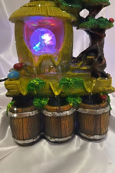 Su Şelalesi Doğa Kulube Feng Shui Akan Su Objesi Led Işık Lı - Resim 3