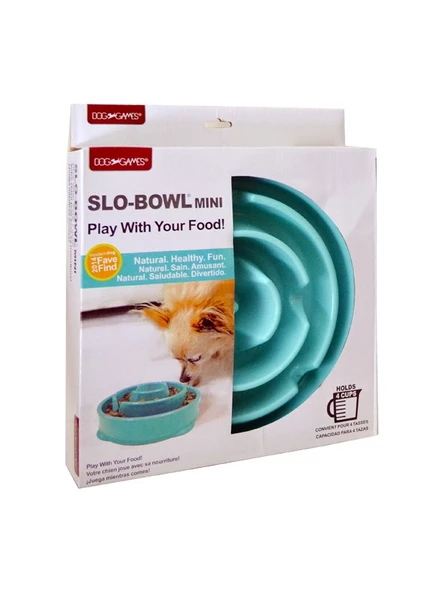 Slo-Bowl Yavaş Yeme İçin Köpek Mama Kabı 4 Kap Mavi