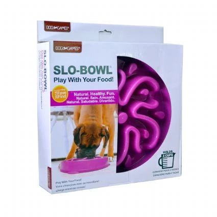 Slo-Bowl Yavaş Yeme İçin Köpek Mama Kabı 4 Kap Mor