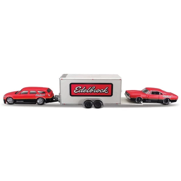 NessiWorld Maisto 1/64 Design Seri Yarış Takımı Römork ve Araç Set