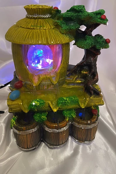 Su Şelalesi Doğa Kulube Feng Shui Akan Su Objesi Led Işık Lı - Resim 5