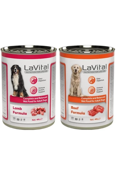 Biftekli & Kuzulu Bağışıklık Sistemi Destekleyici Yetişkin Köpek Konservesi 400 Gr 2 Adet