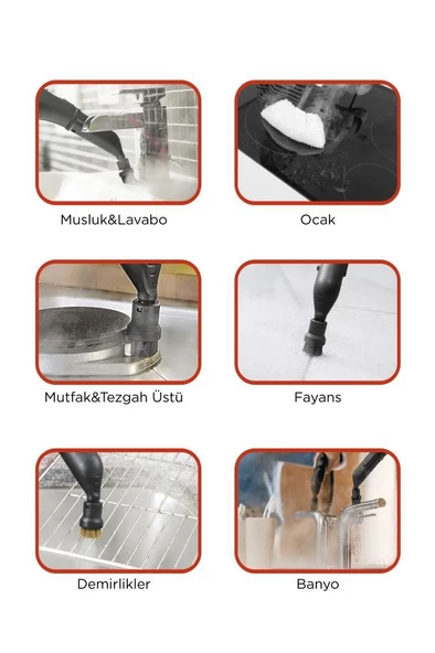 Torima CB902A - CB08C Paket Buharlı Temizleyiciler Ek Aparatlı Çok Amaçlı Ev Zemin, Araba Temizleme - 8