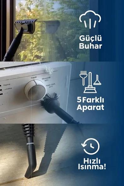 Torima CB902A - CB08C Paket Buharlı Temizleyiciler Ek Aparatlı Çok Amaçlı Ev Zemin, Araba Temizleme - 5