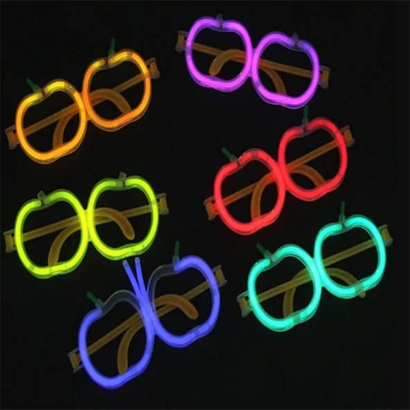 Nessiworld   Glow Stick Elma Gözlük - Glow Partisi Gözlüğü - Glow Stick Gözlük 12 Adet - 6