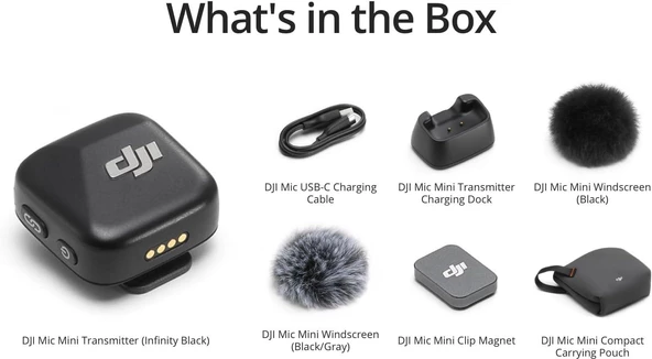 DJI Mic Mini Transmitter (Infinity Black) - Resim 7