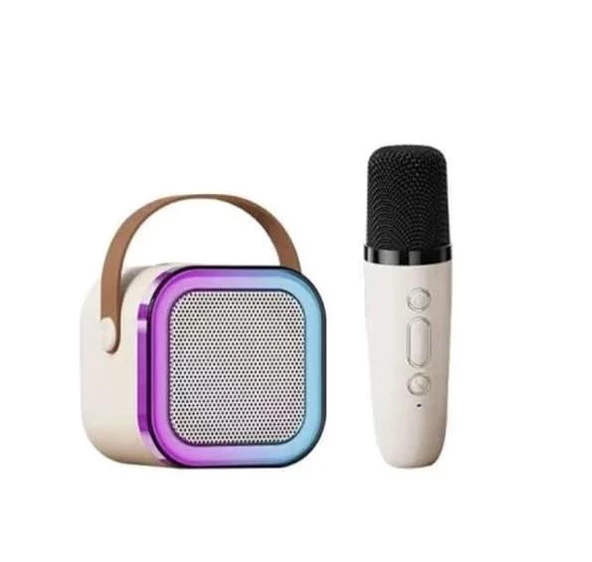 Colorful Karaoke Sound System Kablosuz Mikrofonlu Taşınabilir Müzik Kutusu