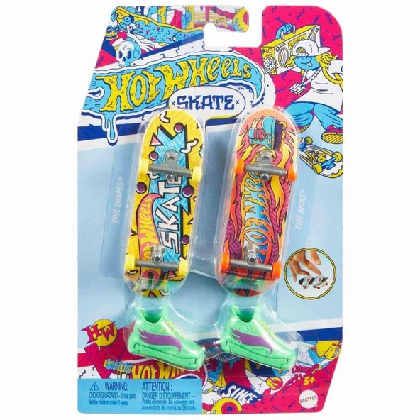 Nessiworld HXL17 Hot Wheels Skate Retro Temalı İkili Parmak Kaykay ve Ayakkabı Paketi - 10