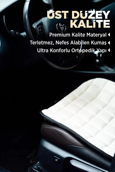 Skoda Kodiaq Antrasit Renk Tay Tüyü Cepli & Terletmez Sırtlı Oto Koltuk Minder Seti - Koltuk Koruma Kılıfı (ÖN & ARKA TAM SET) - Resim 4