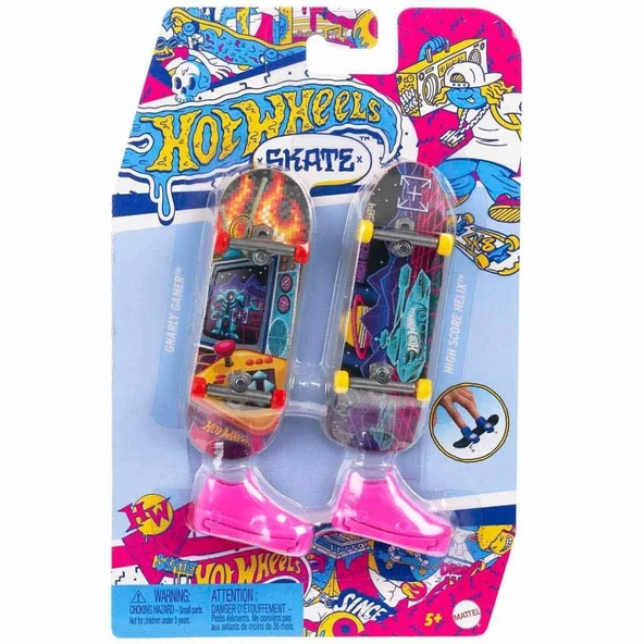 Nessiworld HXL17 Hot Wheels Skate Retro Temalı İkili Parmak Kaykay ve Ayakkabı Paketi - 3