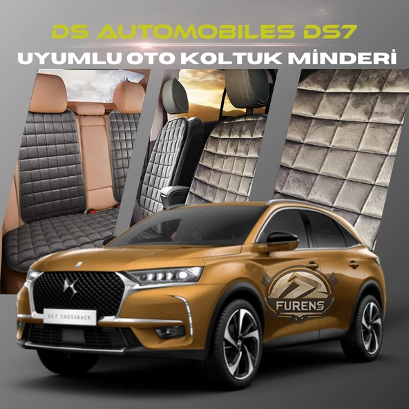 Ds Automobiles DS7 Antrasit Renk Tay Tüyü Cepli & Terletmez Sırtlı Oto Koltuk Minder Seti - Koltuk Koruma Kılıfı (ÖN & ARKA TAM SET) ürün görseli 1