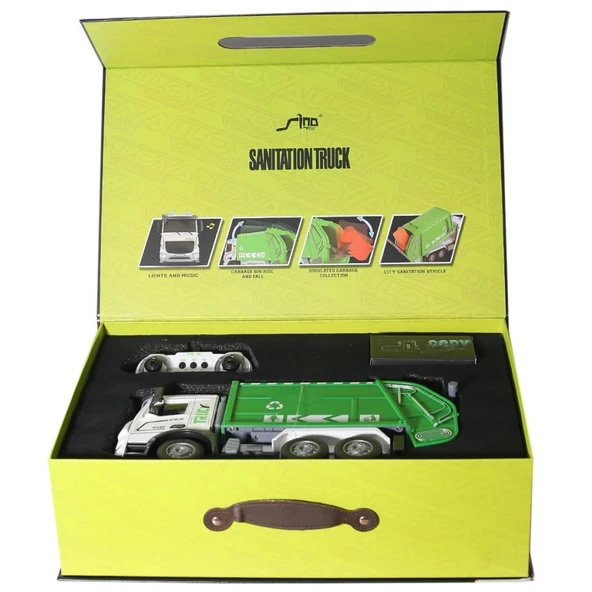 Nessiworld HJ8003-1  Metal Kumandalı Çöp Arabası -Gepettoys - 3