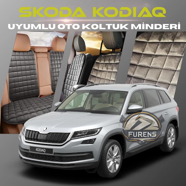 Skoda Kodiaq Antrasit Renk Tay Tüyü Cepli & Terletmez Sırtlı Oto Koltuk Minder Seti - Koltuk Koruma Kılıfı (ÖN & ARKA TAM SET) ürün görseli 1