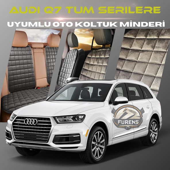 Audi Q7 Tüm Serilere Uygun Antrasit Renk Tay Tüyü Cepli & Terletmez Sırtlı Oto Koltuk Minder Seti - Koltuk Koruma Kılıfı (ÖN & ARKA TAM SET) ürün görseli 1