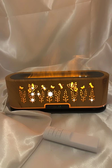 Difüzör Buhar Makinası Hava Temizleyici Çiçekli Led Işıklı Soğuk Buhar Nemlendirici 3D Kademeli kumandalı - 4