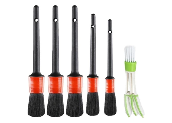 Kılima Fırçası Yumuşak Kıllı Iç Ve Dış Temizlik Için 5+1 Detaylı Araç Oto Temizlik Bakım Fırça Seti - 7
