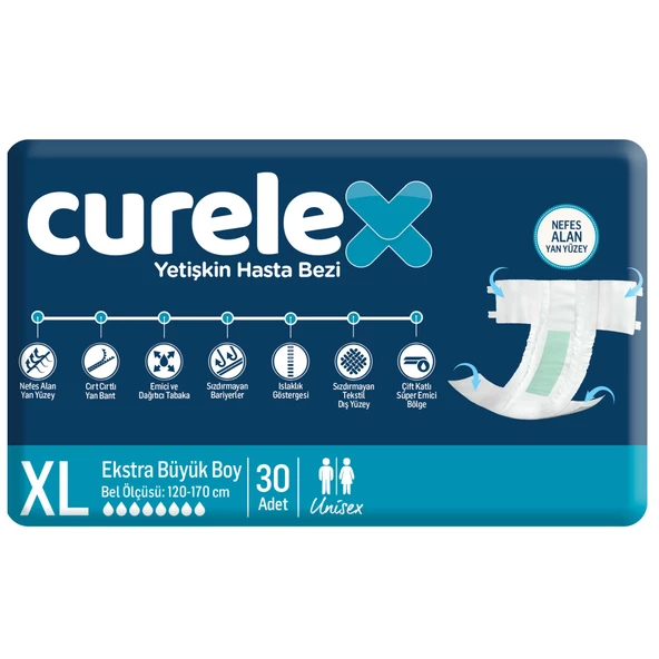 Curelex Belbantlı Ekstra Büyük Boy XL 30'lu Hasta Bezi