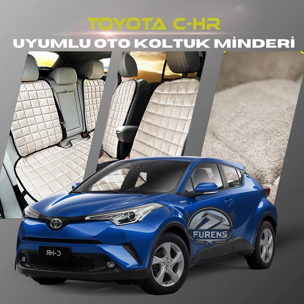Toyota C-HR Bej Renk Tay Tüyü Cepli & Terletmez Sırtlı Oto Koltuk Minder Seti - Koltuk Koruma Kılıfı (ÖN & ARKA TAM SET) ürün görseli 1