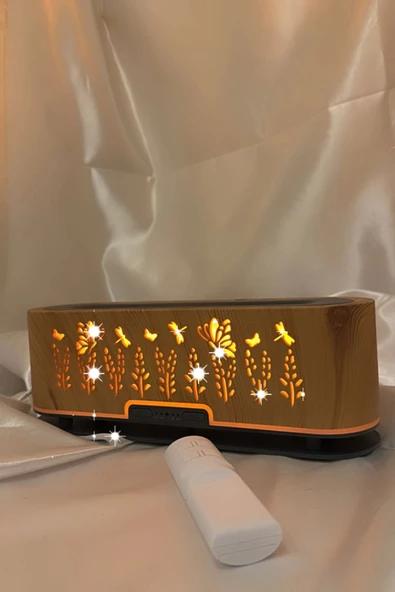 Difüzör Buhar Makinası Hava Temizleyici Çiçekli Led Işıklı Soğuk Buhar Nemlendirici 3D Kademeli kumandalı - 8