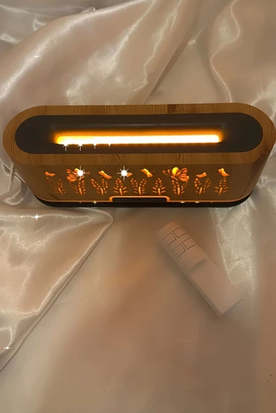 Difüzör Buhar Makinası Hava Temizleyici Çiçekli Led Işıklı Soğuk Buhar Nemlendirici 3D Kademeli kumandalı - 9