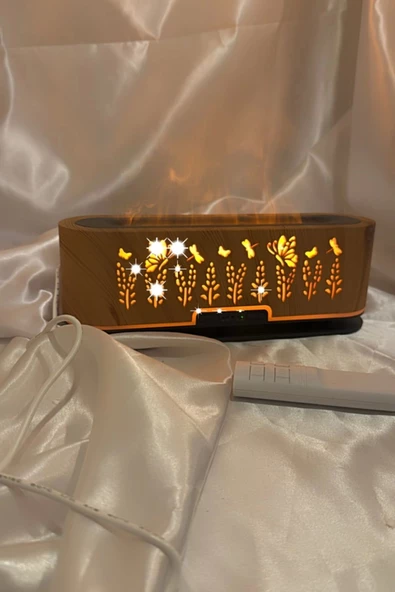 Difüzör Buhar Makinası Hava Temizleyici Çiçekli Led Işıklı Soğuk Buhar Nemlendirici 3D Kademeli kumandalı - 5