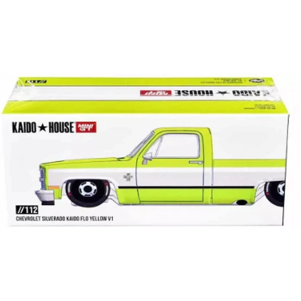 Nessiworld  Mini GT 1/64 Chevrolet Silverado KAIDO Flo Yellow V1 - Resim 8