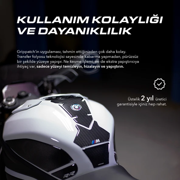 Grippatch Triumph Motosikletler ile Uyumlu Universal 6D Karbon Tank Pad GC01 - 5